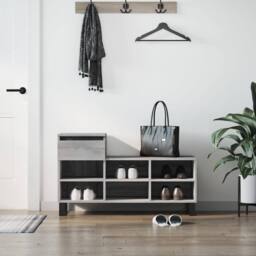 Berkfield Home Shoe Cabinet Grey Sonoma 102x36x60 cm Engineered Wood - Size: 102 x 36 x 60 cm - thumbnail 2