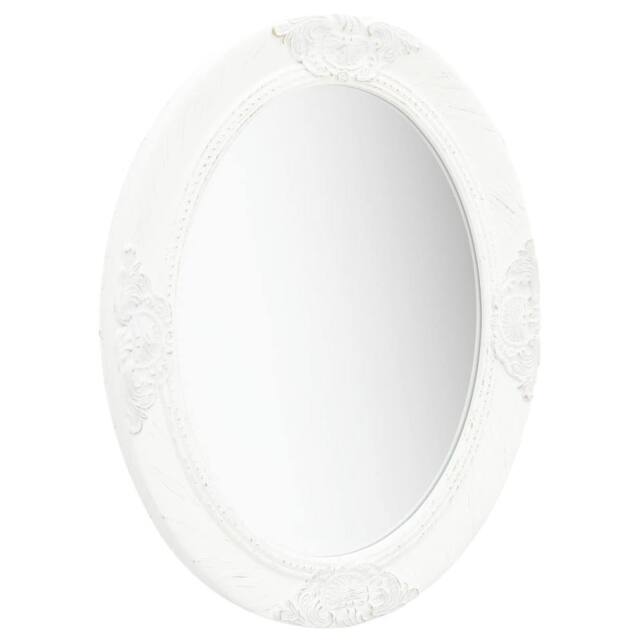 Berkfield Home Wall Mirror Baroque Style 50x60 cm White - image 1