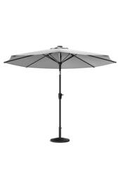 Garden Sanctuary 3m Solar Powered LED Outdoor Patio Umbrella with Decorative Base in Light Grey - thumbnail 4