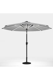 Garden Sanctuary 3m Solar Powered LED Outdoor Patio Umbrella with Decorative Base in Light Grey - thumbnail 5