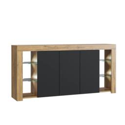 Mex Furniture LTD Sideboard Eden 164cm - Dark Oak & Black Matt Doors & LED Lights - thumbnail 9