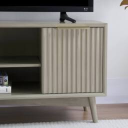 Home Garden Direct Monza Fluted TV Unit with Storage Pale Ash in Grey - thumbnail 3