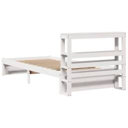 Berkfield Home Beautiful Bed Frame with Headboard without Mattress White 75x190 - Size: Small Single - thumbnail 8