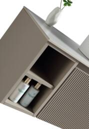 Bathroom Kingdom Flauto Soft Coffee Wall Hung Basin Vanity 800mm in Taupe - thumbnail 3