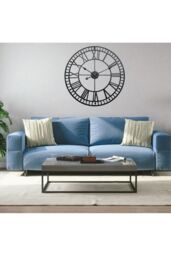 Living and Home 40cm Black Round Hollow Roman Numerals Metal Wall Clock with Diamond Scale - thumbnail 2