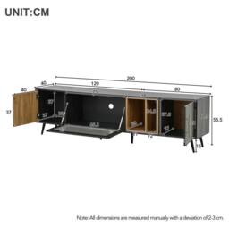 STILVORA TV Stand with Storage & Glass Door in Grey - thumbnail 4