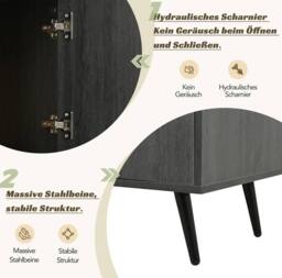 STILVORA TV Stand with Storage & Glass Door in Grey - thumbnail 8