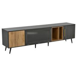 STILVORA TV Stand with Storage & Glass Door in Grey - thumbnail 9