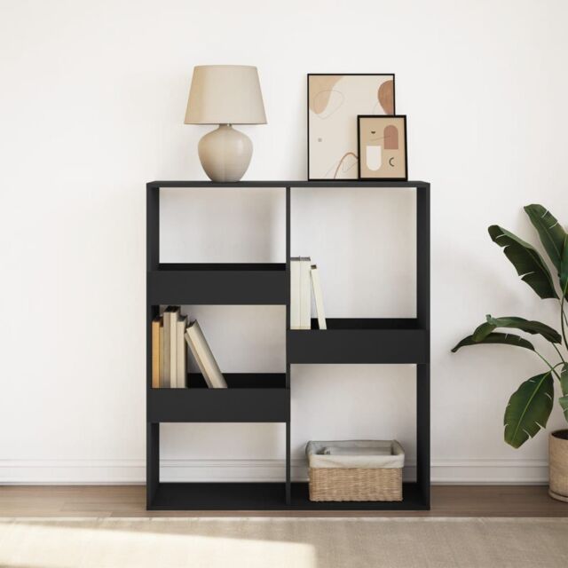 Berkfield Home Book Cabinet/Room Divider Black 100x33x115 cm - Size: 100 x 33 x 115 cm - image 1