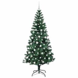 Berkfield Home Elegant Artificial Pre-lit Christmas Tree Green 210 cm PVC & Metal - thumbnail 4