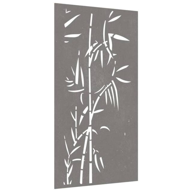 Berkfield Home Garden Wall Decoration 105x55 cm Corten Steel Bamboo Design in Brown - image 1