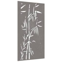 Berkfield Home Garden Wall Decoration 105x55 cm Corten Steel Bamboo Design in Brown - thumbnail 1