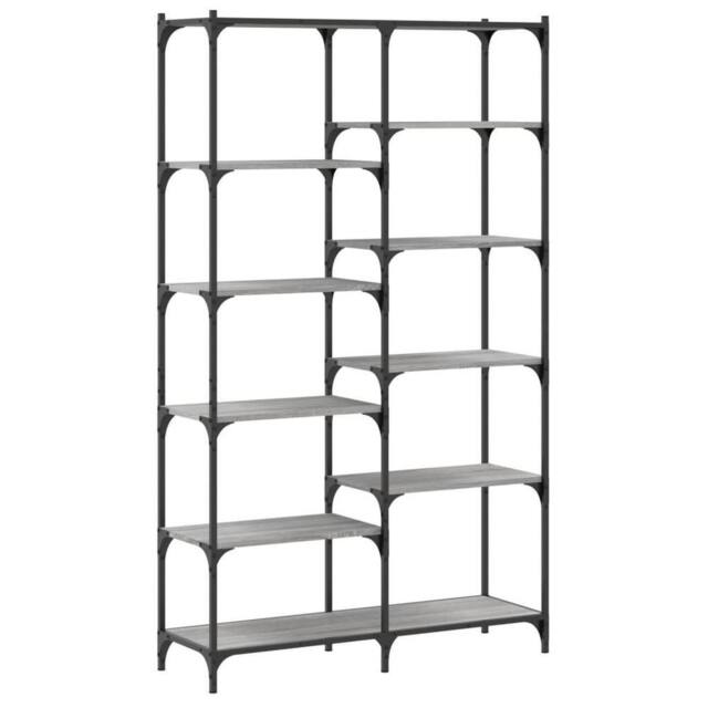 Berkfield Home Bookshelf Grey Sonoma 100x32x170 cm Engineered Wood & Iron - Size: 100 x 32 x 170 cm - image 1