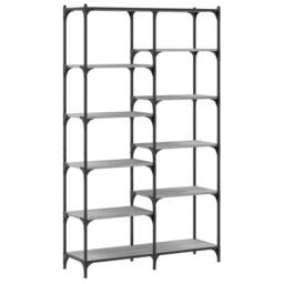 Berkfield Home Bookshelf Grey Sonoma 100x32x170 cm Engineered Wood & Iron - Size: 100 x 32 x 170 cm - thumbnail 1