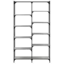 Berkfield Home Bookshelf Grey Sonoma 100x32x170 cm Engineered Wood & Iron - Size: 100 x 32 x 170 cm - thumbnail 4