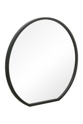 MirrorOutlet Black Framed Flat Bottom Circular Garden Wall Mirror (84CM X 80CM) - Size: 1 Pack - thumbnail 5