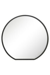 MirrorOutlet Black Framed Flat Bottom Circular Garden Wall Mirror (84CM X 80CM) - Size: 1 Pack - thumbnail 4