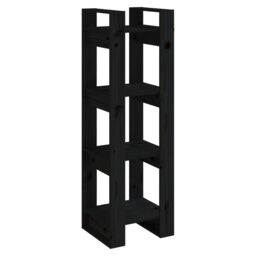 Berkfield Home Book Cabinet/Room Divider Black 41x35x125 cm Solid Wood Pine - Size: 41 x 35 x 125 cm - thumbnail 2