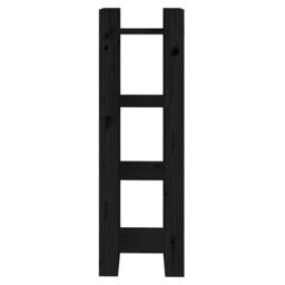 Berkfield Home Book Cabinet/Room Divider Black 41x35x125 cm Solid Wood Pine - Size: 41 x 35 x 125 cm - thumbnail 3