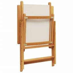 Berkfield Home Reclining Garden Chairs 8 pcs Cream White Fabric & Solid Wood - thumbnail 7