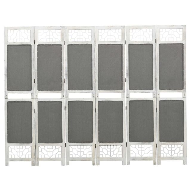 Berkfield Home 6-Panel Room Divider Grey 210x165 cm Fabric - image 1