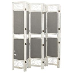 Berkfield Home 6-Panel Room Divider Grey 210x165 cm Fabric - thumbnail 4