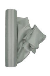 Neel Blue 20cm x 29cm Solid Satin Roll Large Fabric for Chair Sash Wedding Bouquet Décor Drapery in Silver - Size: 20 cm x 29 cm - thumbnail 1