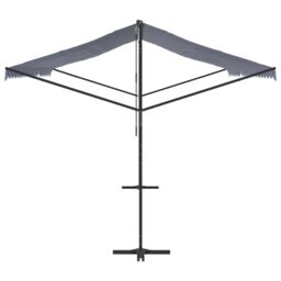 Berkfield Home Free Standing Awning Blue & White 500x300 cm Fabric & Steel - thumbnail 4