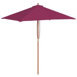 Berkfield Home Outdoor Parasol with Wooden Pole 150x200 cm Bordeaux Red in Burgundy - thumbnail 3