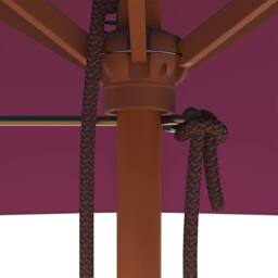 Berkfield Home Outdoor Parasol with Wooden Pole 150x200 cm Bordeaux Red in Burgundy - thumbnail 9