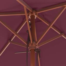 Berkfield Home Outdoor Parasol with Wooden Pole 150x200 cm Bordeaux Red in Burgundy - thumbnail 8