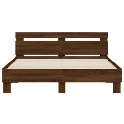Berkfield Home Durable Bed Frame without Mattress Brown Oak 140x190 cm - thumbnail 5