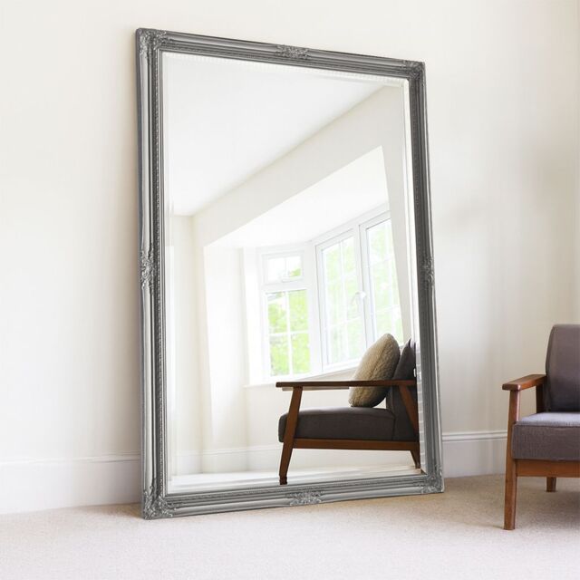 Agenzia 14 Extra Large Antique Silver Ornate Leaner Wall Mirror - Size: XL - image 1