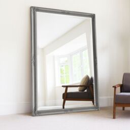 Agenzia 14 Extra Large Antique Silver Ornate Leaner Wall Mirror - Size: XL