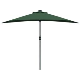 Berkfield Home Half Garden Parasol with Aluminium Pole - Green, 294 cm in Green - thumbnail 5