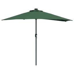 Berkfield Home Half Garden Parasol with Aluminium Pole - Green, 294 cm in Green - thumbnail 2