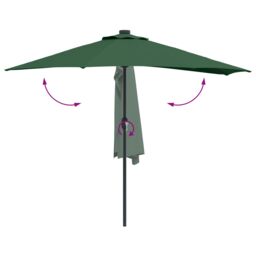 Berkfield Home Half Garden Parasol with Aluminium Pole - Green, 294 cm in Green - thumbnail 9