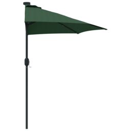 Berkfield Home Half Garden Parasol with Aluminium Pole - Green, 294 cm in Green - thumbnail 6