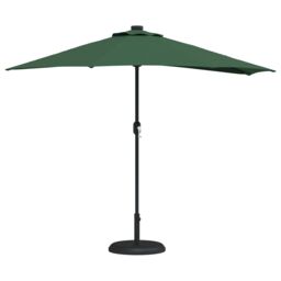 Berkfield Home Half Garden Parasol with Aluminium Pole - Green, 294 cm in Green - thumbnail 3