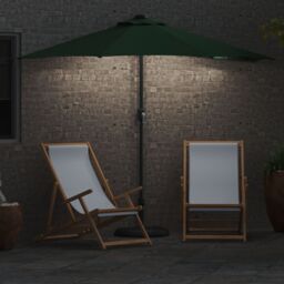 Berkfield Home Half Garden Parasol with Aluminium Pole - Green, 294 cm in Green - thumbnail 4