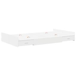 Berkfield Home Storage Bed Frame White 120 x 190 cm Melamine-coated wood - thumbnail 3