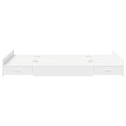 Berkfield Home Storage Bed Frame White 120 x 190 cm Melamine-coated wood - thumbnail 5