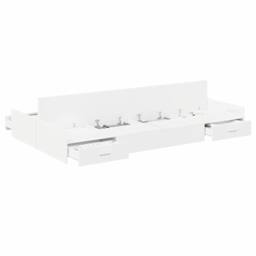 Berkfield Home Storage Bed Frame White 120 x 190 cm Melamine-coated wood - thumbnail 1
