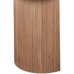IH Design Bundi Natural Marble & Wood Pedestal Side Table in Brown - thumbnail 9