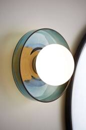 ValueLights Newbury Glass Plate with Globe Shade IP44 Bathroom Wall Light in Jade - thumbnail 1