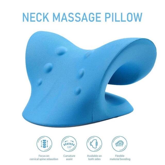 SPETLEK Neck Stretcher Relaxer Pillow for Shoulder Pain Relief Cervical in Blue - image 1