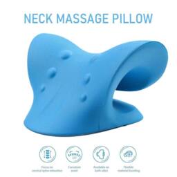 SPETLEK Neck Stretcher Relaxer Pillow for Shoulder Pain Relief Cervical in Blue