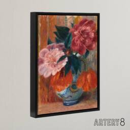 "Artery8 Tulips & Peonies in Pitcher Glackens Framed Canvas Wall Art Print - Size: W12"" x H16""" - thumbnail 2