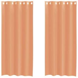 Berkfield Home Voile Curtains with Grommets 2 pcs Terracotta in Burnt Orange - thumbnail 2