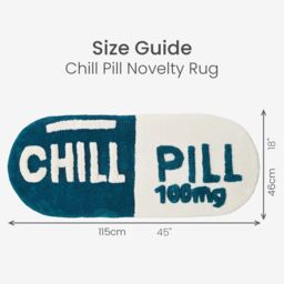 Mooky Mats Chill Pill Bath Runner - Long Bath Mat Rug in Teal - thumbnail 5